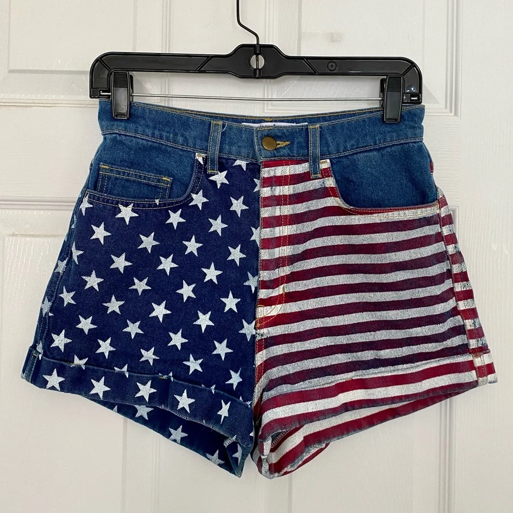 american flag jean shorts!! 🇺🇸 - Picture 1 of 2